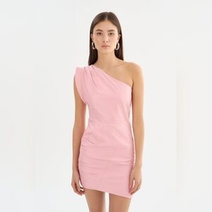 $445 LAMARQUE Corey Lambskin Leather Dress Large